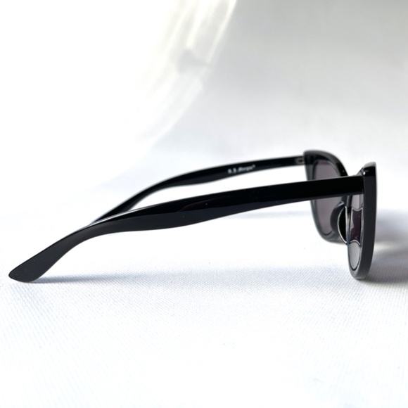 Vintage +1.00 Sun Reader Dead Stock Pointy Black Slanted Cat Eye Reading Glasses - Picture 6 of 13